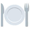 fork and knife with plate